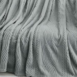 Blanket Twin Size Grey Flannel, 60" × 80"